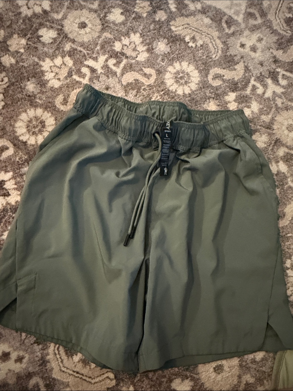 Jockey Men's Olive Drawstring Athletic Shorts